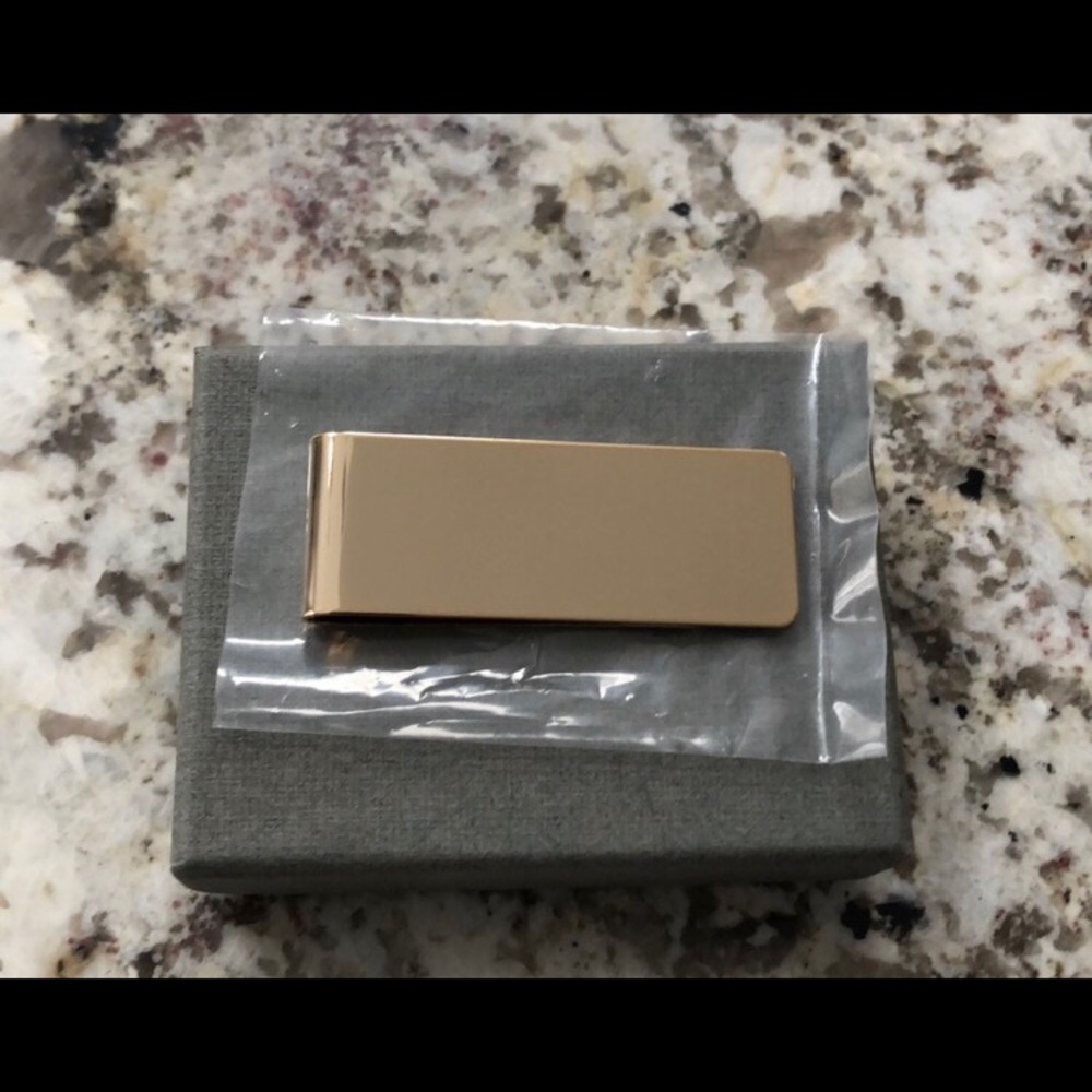 New gold plated money clip with gift box